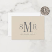 Moderne dreimalige Monogramm-Initialnamen Mitteilungskarte (Vorderseite/Rückseite Beispiel)