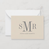 Moderne dreimalige Monogramm-Initialnamen Mitteilungskarte (Vorderseite)