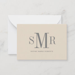 Moderne dreimalige Monogramm-Initialnamen Mitteilungskarte