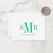 Moderne dreimalige Monogramm-Initialnamen Mitteilungskarte (Vorderseite/Rückseite Beispiel)