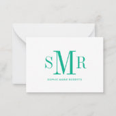 Moderne dreimalige Monogramm-Initialnamen Mitteilungskarte (Vorderseite)