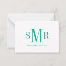 Moderne dreimalige Monogramm-Initialnamen Mitteilungskarte