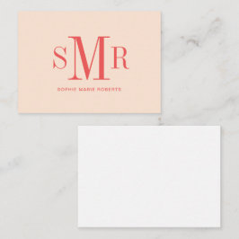 Moderne dreimalige Monogramm-Initialnamen Mitteilungskarte