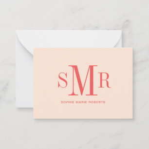 Moderne dreimalige Monogramm-Initialnamen Mitteilungskarte