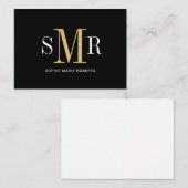 Moderne dreimalige Monogramm-Initialnamen Mitteilungskarte (Vorne/Hinten)