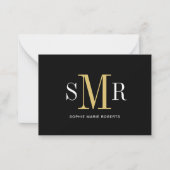 Moderne dreimalige Monogramm-Initialnamen Mitteilungskarte (Vorderseite)