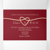 Moderne dreistellige Einladung Burgund (Innenseite Mitte)