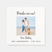 Moderne Drinks auf meiner Hunde Foto Haustier Hoch Serviette (Vorderseite)