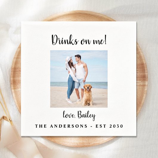 Moderne Drinks auf meiner Hunde Foto Haustier Hoch Serviette