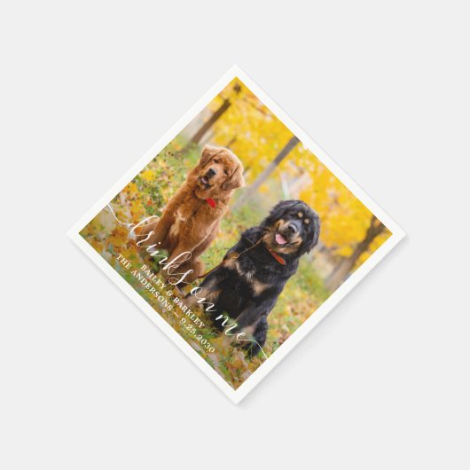 Moderne Drinks auf unserer Open Bar Dog Foto Haust Serviette (Ecke)