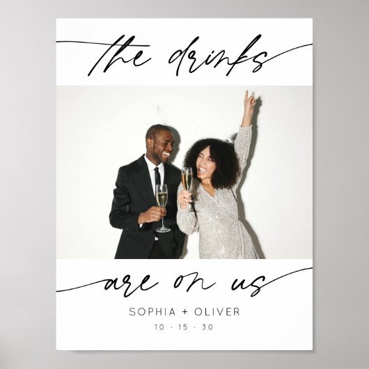 Moderne Drinks sind auf US-Kalligrafie Script-Foto Poster (Vorne)