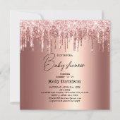 Moderne Dripping Rose Gold Baby Shower Mommy - to Einladung (Vorderseite)