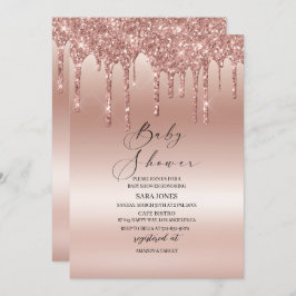 Moderne Driving Rose Gold Baby Dusche Einladung