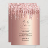 Moderne Driving Rose Gold Baby Dusche Einladung (Vorne/Hinten)