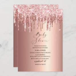 Moderne Driving Rose Gold Baby Dusche Einladung