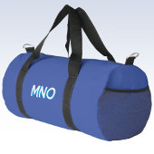 Moderne Drop Shadow Monogram Initials Blue Duffle Bag