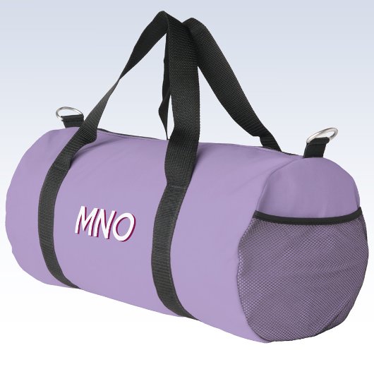 Moderne Drop Shadow Monogram Initials Lilac Duffle Bag