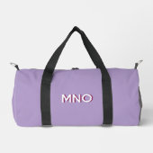 Moderne Drop Shadow Monogram Initials Lilac Duffle Bag (Vorderseite)