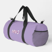Moderne Drop Shadow Monogram Initials Lilac Duffle Bag (Rechte Ecke)