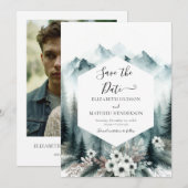 Moderne, druckbare Hochzeit Save The Date (Vorne/Hinten)