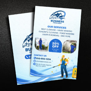 Moderne Druckwäsche-Hausreinigung mit Hochdruckrei Flyer
