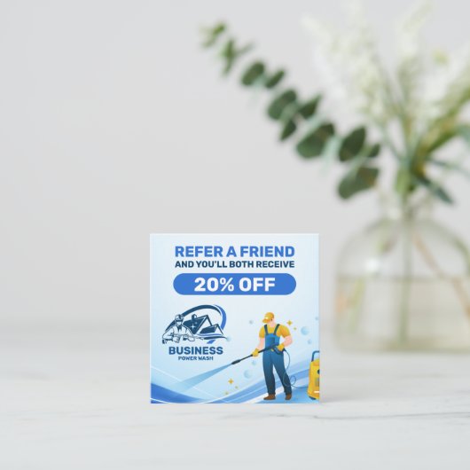 Moderne Druckwäsche Power Waschhaus Reinigung Empfehlungskarte (Stehend Vorderseite)