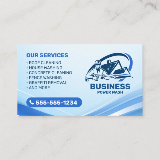 Moderne Druckwäsche Power Waschhaus Reinigung Visitenkarte (Rückseite)