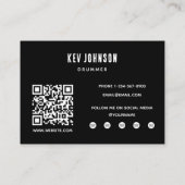 Moderne Drummer Band Musiker Full Foto Black Visitenkarte (Rückseite)