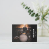 Moderne Drummer Band Musiker Full Foto Black Visitenkarte (Stehend Vorderseite)