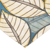 Moderne Dschungel Big Tropical Leaf Blau und Beige Mittelgroßer Tischläufer (Ecke)