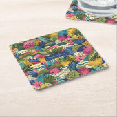 Moderne Dschungel Morris Art Rechteckiger Pappuntersetzer (angewinkelt)