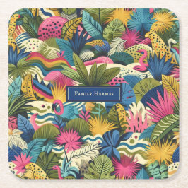 Moderne Dschungel Morris Art Rechteckiger Pappuntersetzer