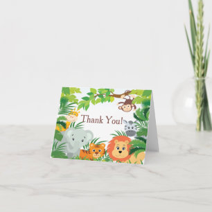 Moderne Dschungel-Safari-Babyparty danken Ihnen Dankeskarte