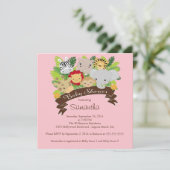 Moderne Dschungel-Safari-Tier-Babyparty Einladung (Stehend Vorderseite)