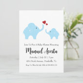 Moderne Dschungelelefantenbabwdusche Einladung (Stehend Vorderseite)