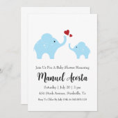 Moderne Dschungelelefantenbabwdusche Einladung (Vorne/Hinten)