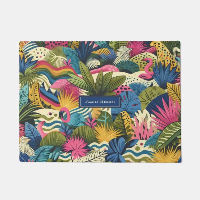 Moderne Dschungelkunst Fußmatte (Vorderseite)