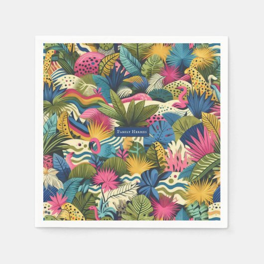 Moderne Dschungelkunst Serviette (Vorderseite)