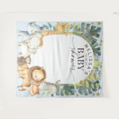 Moderne Dschungelsafari Kinderdusche Hintergrund Wandteppich (Vorderseite (Horizontal))