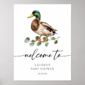 Moderne Duck Babydusche Mallard Herzlich willkomme Poster (Vorne)