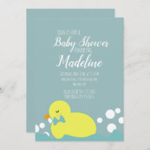 Moderne Ducks Gelb Warm Baby Dusche Einladung