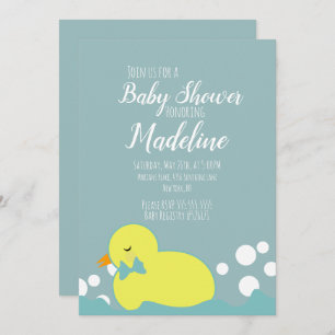 Moderne Ducks Gelb Warm Baby Dusche Einladung