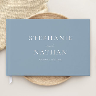 Moderne, duftige Minimalistische Silberhochzeit Gästebuch
