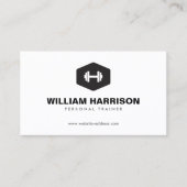 Moderne Dumbell Logo Personal Trainer Fitness Visitenkarte (Vorderseite)