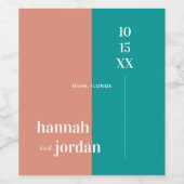 Moderne Dünen am Meer | Personalisierte Hochzeit Weinetikett (Einzelnes Label)