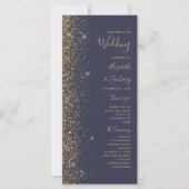 Moderne Dunkelblau-Gold-Glitzer-Edge-Hochzeit (Vorderseite)