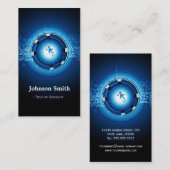 Moderne Dunkelblau-Hochtechnologie Visitenkarte (Vorne/Hinten)