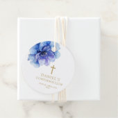 Moderne dunkelblaue Aquarellfarben - Blumenbestäti Geschenkanhänger (Beispiel)