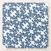 Moderne dunkelblaue Blätter Untersetzer (Vorderseite)