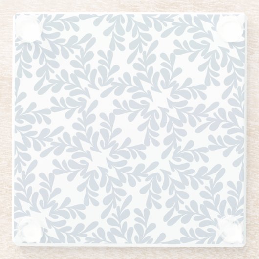 Moderne dunkelblaue Blätter Untersetzer (Rückseite)